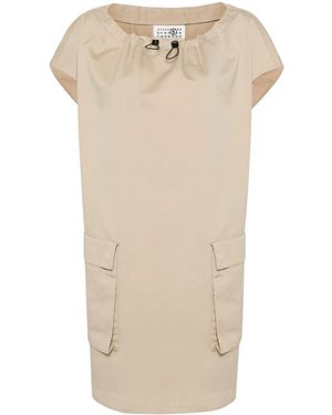 MM6 by Maison Margiela Cotton Gabardine Mini Dress - Natural