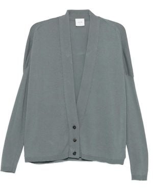 Alysi Button V-Neck Cardigan - Grey