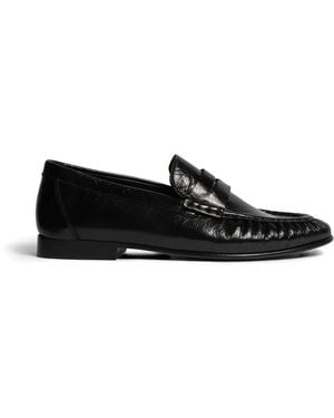 POSA Wrinkled-Textured Loafers - Black