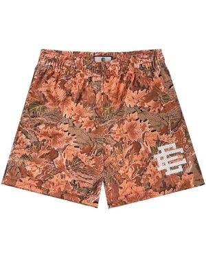 Eric Emanuel Shorts Ee Con Stampa Foglie Camouflage - Rosso