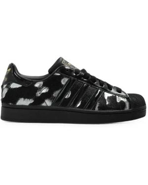 adidas Superstar Ii Pony-Hair Effect Sneakers - Black