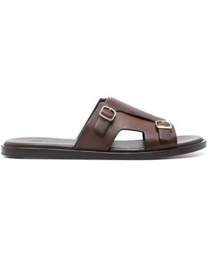 Santoni レザー サンダル - ブラウン