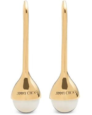 Jimmy Choo Logo-Detail Drop Earrings - Metallic