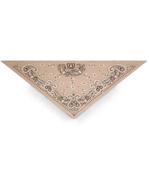 Ferragamo Arabesque-Print Triangle Scarf - Natural