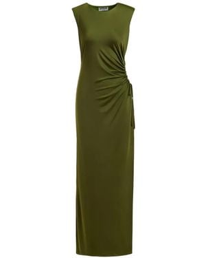 Essentiel Antwerp Fitted Sleeveless Dress With Ruched Cut-Out Detail - Green