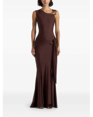 Manière De Voir Asymmetric Draped Maxi Dress - Purple