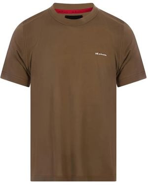 Kiton Logo-Embroidered T-Shirt - Brown