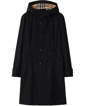Burberry Parka Con Botones - Negro