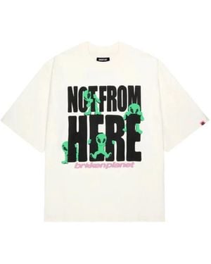 BROKEN PLANET Not From Here Oversized-T-Shirt Mit Print - Weiß