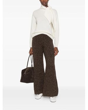 SOLOCASCMIR Tie-Neck Cashmere Sweater - White