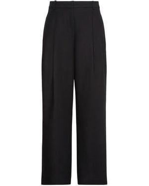 Calvin Klein Pleated Wide-Leg Trousers - Black