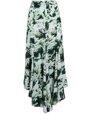 Proenza Schouler Joelle Printed Midi Skirt - Green