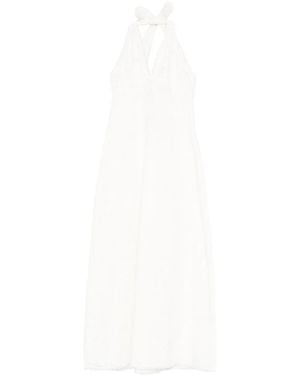 Posse Salma Halterneck Midi Dress - White