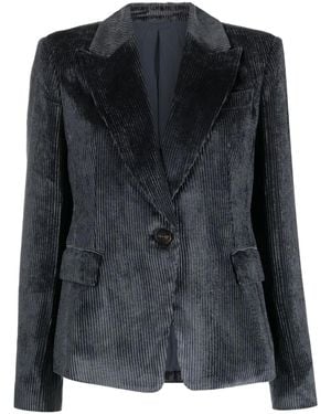 Brunello Cucinelli Corduroy Single-Breasted Blazer - Black
