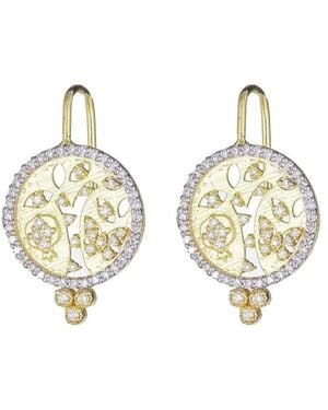Tanya Farah 18K Tree Of Life Diamond Earrings - Metallic