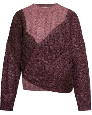 Isabel Marant Cable-knit patchwork sweater - Lila