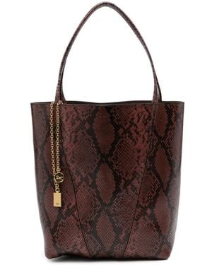 Chloé Medium Spin Python-Effect Tote Bag - Brown