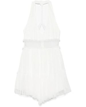 Nissa Halterneck Silk Dress - White