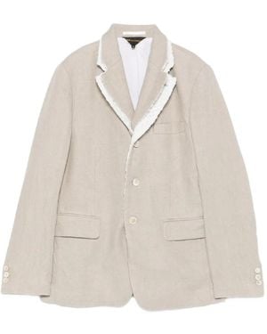Comme des Garçons Fringed Blazer - White