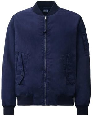 C.P. Company Lens-Detail Zip-Up Bomber Jacket - Blue