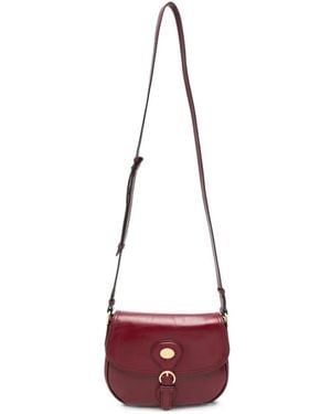 The Bridge Buckle-Detail Leather Crossbody Bag - Red