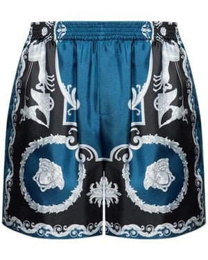 Versace La Coupe Des Dieux Zijden Shorts - Blauw