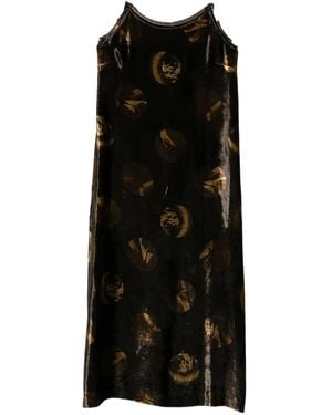 Uma Wang Abstract-pattern midi dress - Negro