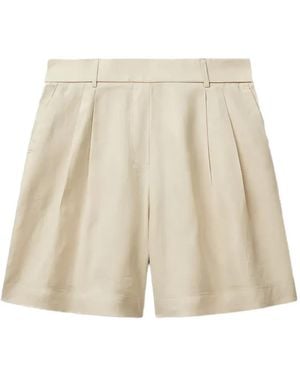 Benetton Pleated Bermuda Shorts - Natural