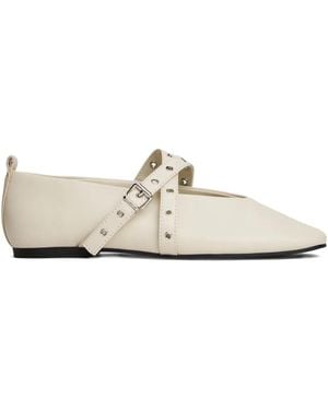 Tommy Hilfiger Studded Buckle Strap Ballet - White