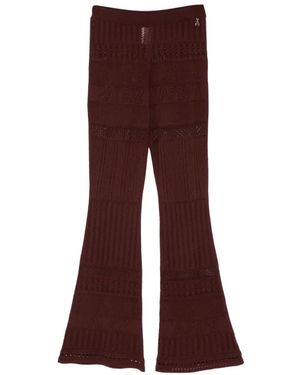 Patrizia Pepe Pointelle-Knit Flared Trousers - Purple