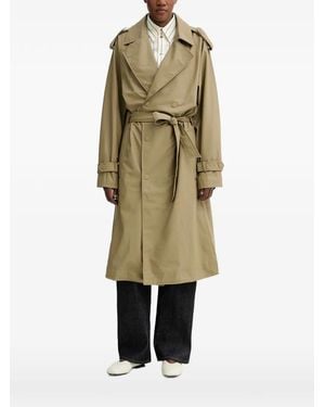 Rains Double-Breasted Belted Trench Coat - Natural