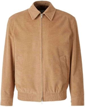 Lardini Corduroy Zip-Up Jacket - Brown