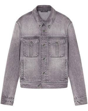Versace Chaqueta vaquera con botones Medusa Head - Gris