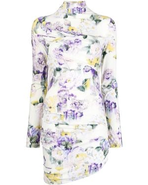 Off-White c/o Virgil Abloh Floral-Print Draped Dress - White