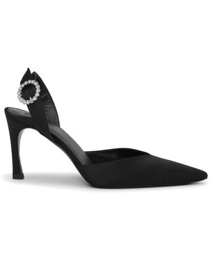 ROTATE BIRGER CHRISTENSEN Slingback High Heel Satin Court Shoes - Black