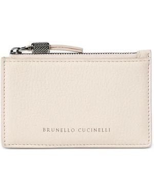 Brunello Cucinelli Leather Credit Card Case - Natural