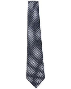 Giorgio Armani Geometric-Pattern Tie - Blue