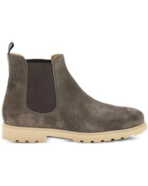 Kiton Elastic-Panel Suede Boots - Brown