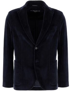 Circolo 1901 Velvet Single-Breasted Blazer - Blue