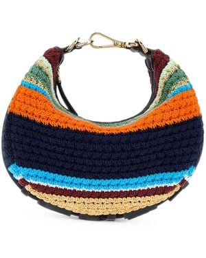 Fendi Mini Graphy Crochet Cross Body Bag - Blue