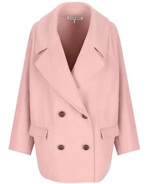 Loewe Double-Breasted Pocket Coat - Pink