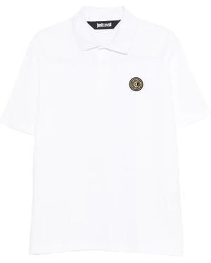 Just Cavalli Short-Sleeve Traditional Collar Polo Shirt - White