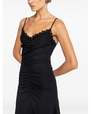 Nissa Lace-Trimmed Midi Dress - Black