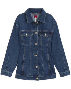 HUGO Jeansjacke Mit Knopfverschluss - Blau