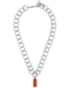 Marni Hot Dog-Motif Charm Necklace - White