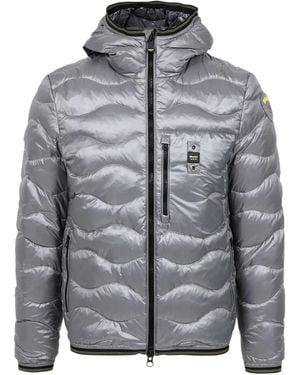 Blauer Quilted Hooded Jacket - Gray