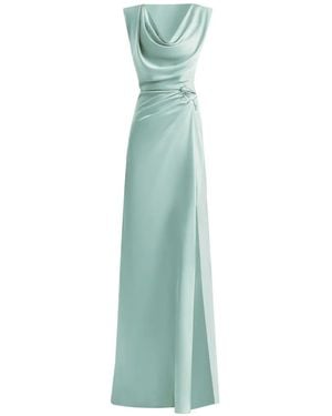 Gemy Maalouf Robe Drapée À Col Châle - Green