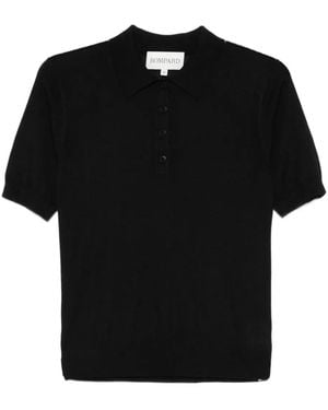 Bompard Collared Short-Sleeve Polo Top - Black