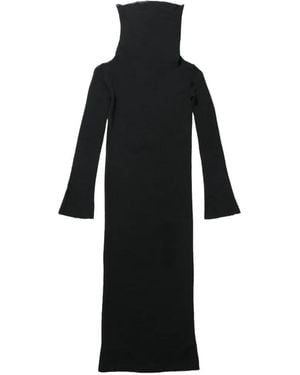 Ann Demeulemeester Cowl-Neck Long-Sleeve Maxi Dress - Black