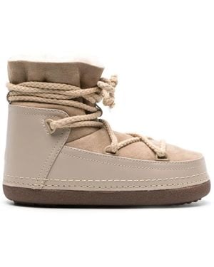 Inuikii Logo-Print Leather Boots - Brown